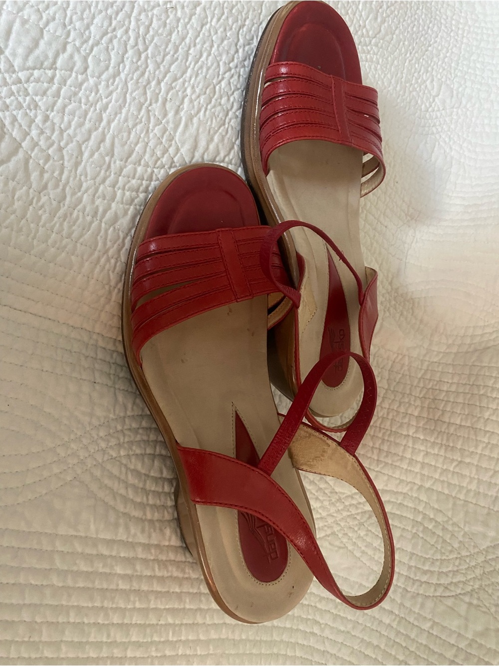 Dansko Red Leather Slingback Sandals